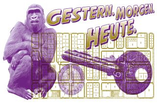 Poster zum Theaterstück "Gestern. Morgen. Heute" von Lokstoff!