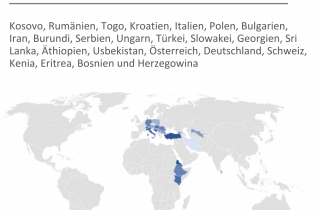 Infografik zu den 23 Nationalitäten, die bei MyPlace arbeiten